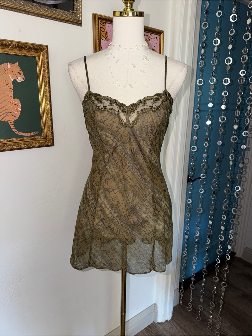 Vintage Y2K VS Lace-Trim Slip Dress
